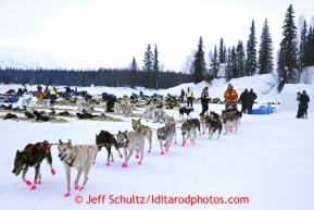 Jake Burkowitz and his team leave the Finger Lake checkpoint March 4, 2013.