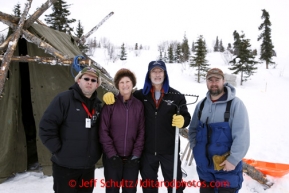 Volunteers, from left, Chris Blankenship, Linda and Dan Peterson and Warren Palfrey at Rainy Pass checkpoint March 4, 2013.