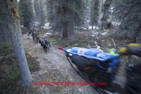 Robert Sorlie travels down a snowless section of the trail in the Dalzell Gorge on Monday March 3, 2014