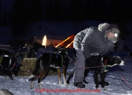 Monday March 5, 2012  Checking dogs in the early morninng at the Finger Lake checkpoint during Iditarod 2012.