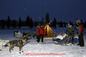 Monday March 5, 2012  Mike Suprenant checks into the  Rainy Pass checkpoint, Iditarod 2012.