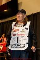 Dora Esai wears bib #1 standing in for her husband and honorary musher Philip Esai at the musher banquet & drawing on Thursday March 5, 2015 at the Denaina Center in Anchorage, Alaska.  Iditarod 2015 (C) Jeff Schultz/SchultzPhoto.com - ALL RIGHTS RESERVED DUPLICATION  PROHIBITED  WITHOUT  PERMISSION