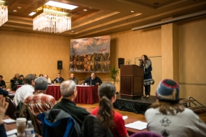 2020 Iditarod musher meeting held at the Lakefront in Anchorage, Alaska