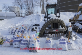 Musher food drop bags are sorted in alphabetical order at the McGrath checkpoint on Wednesday March 5 , 2014 during the 2014 IditarodPHOTO BY JEFF SCHULTZ / IDITARODPHOTOS.COM  DO NOT REPRODUCE WITHOUT PERMISSION