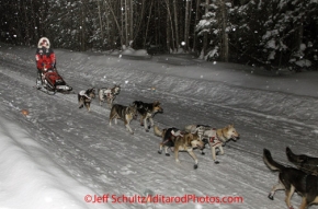 Tuesday March 6, 2012 Aliy Zirkle arrived first to the McGrath checkpoint in the Iditarod 2012, winning the PenAir Spirit of Alaska Award.