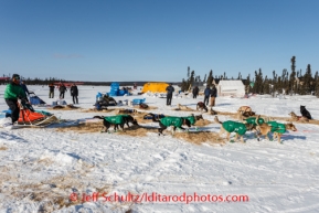 Kelly Maxiner leaves from the Cripple checkpoint, Thursday, March 6, during the Iditarod Sled Dog Race 2014.PHOTO (c) BY JEFF SCHULTZ/IditarodPhotos.com -- REPRODUCTION PROHIBITED WITHOUT PERMISSION