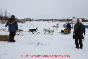 Mitch Seavey pulls into the halfway checkpoint of Iditarod on Thursday March 7, 2013.Iditarod Sled Dog Race 2013Photo by Jeff Schultz copyright 2013 DO NOT REPRODUCE WITHOUT PERMISSION