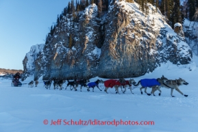 Peter Kaiser runs down the Yukon river shortly after leaving the Ruby checkpoint on Friday, March 7, during the Iditarod Sled Dog Race 2014.PHOTO (c) BY JEFF SCHULTZ/IditarodPhotos.com -- REPRODUCTION PROHIBITED WITHOUT PERMISSION