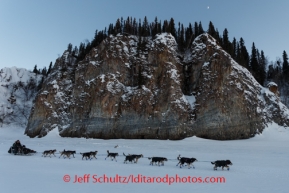 Nathan Schroeder runs down the Yukon river shortly after leaving the Ruby checkpoint on Friday, March 7, during the Iditarod Sled Dog Race 2014.PHOTO (c) BY JEFF SCHULTZ/IditarodPhotos.com -- REPRODUCTION PROHIBITED WITHOUT PERMISSION