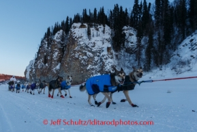 Cim Smyth runs down the Yukon river shortly after leaving the Ruby checkpoint on Friday, March 7, during the Iditarod Sled Dog Race 2014.PHOTO (c) BY JEFF SCHULTZ/IditarodPhotos.com -- REPRODUCTION PROHIBITED WITHOUT PERMISSION