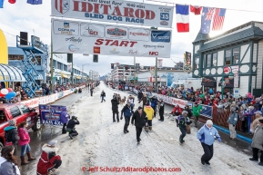 Michelle Phillips o 4th avenue during the cermonial start day of Iditarod 2015. Saturday March 7, 2015(C) Jeff Schultz/SchultzPhoto.com - ALL RIGHTS RESERVED DUPLICATION  PROHIBITED  WITHOUT  PERMISSION