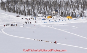 Thursday March, 2012    Trent Herbst arrives at the half-way  checkpoint at Ophir.   Iditarod 2012.