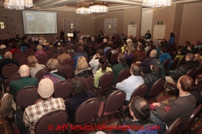 January 8, 2013  Potential and returning Iditarod volunteers gather at the Millenium Hotel Redington Ballroom to discuss volunteer postions for this year's Iditarod race to begin March 2nd in downtown Anchorage.