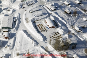 Friday March 9, 2012  Aerial view of the Yukon River village checkpoint of Ruby, Alaska. Iditarod 2012.