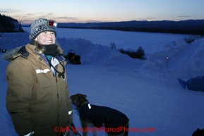 Friday March 9, 2012  Kate Batten, a volunteer checker from Denali, helps out at the the Yukon River village of Ruby, Alaska. Iditarod 2012.