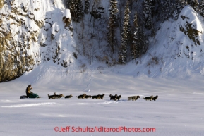 Friday March 9, 2012  Jeff King on the Yukon River shortly after leaving the village of Ruby, Alaska. Iditarod 2012.