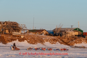 Richie Diehl runs into Unalakleet on Sunday, March 9, during the Iditarod Sled Dog Race 2014.PHOTO (c) BY JEFF SCHULTZ/IditarodPhotos.com -- REPRODUCTION PROHIBITED WITHOUT PERMISSION