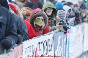 Fans brave the cold at the offical start of the 2015 Iditarod in Fairbanks, Alaska.(C) Jeff Schultz/SchultzPhoto.com - ALL RIGHTS RESERVED DUPLICATION  PROHIBITED  WITHOUT  PERMISSION