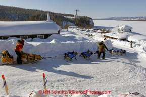 Friday March 9, 2012 Mitch Seavey leaves the Yukon River village of Ruby, Alaska, after taking an 8-hour layover. Iditarod 2012.