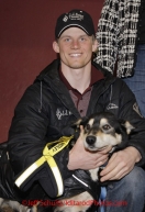 Sunday March 18, 2012   Dallas Seavey poses with his lead dog