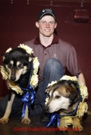 Sunday March 18, 2012   2012 Iditarod Champion Dallas Seavey with his lead dogs