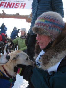 Jody Bailey at the Finish in Nome