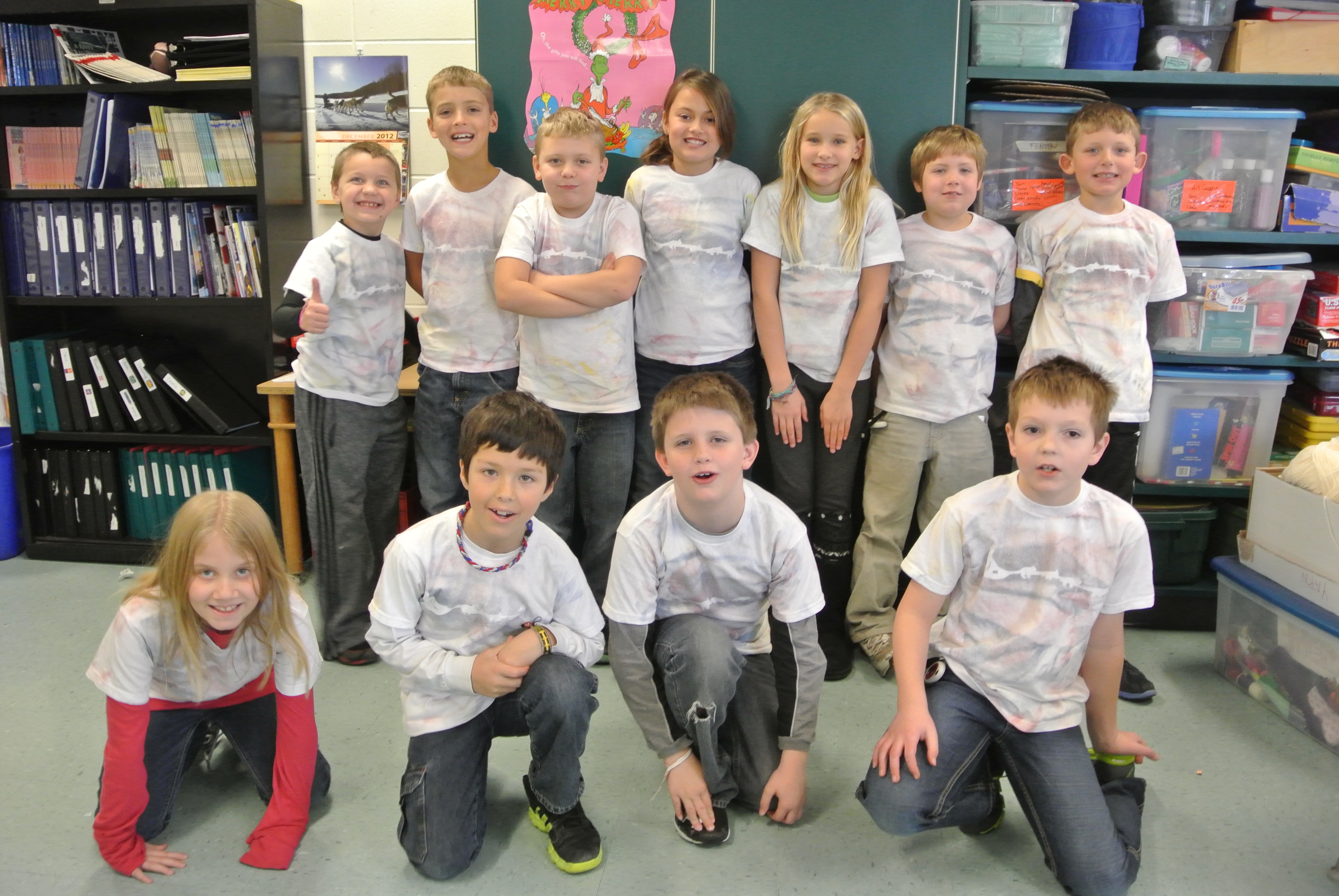 Students wearing the Aurora Borealis T-Shirts