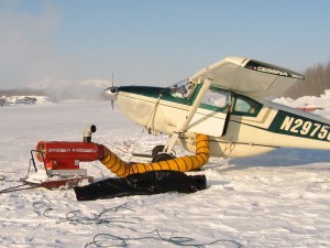 Modern portable Aircraft heater in use at McGrath