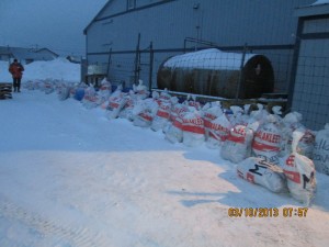 the checkpoint at Unk with musher bags in order