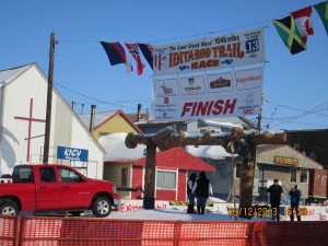 the finish line in nome where we expect to see a winner sometime either side of midnight