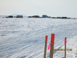 view of collection of camps and cabin marking the old ft. West.  this is the start of NO MANS LAND