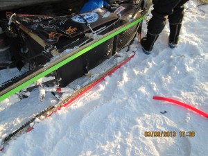 Aaron changes his red plastic, which is for warm weather, to green plastic for colder weather like 15 below to 15F above