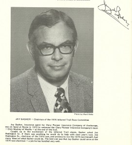 Jay Bashor, Chairman of the 1974 Iditarod Trail Committee