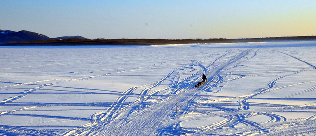 A team arriving in Kaltag