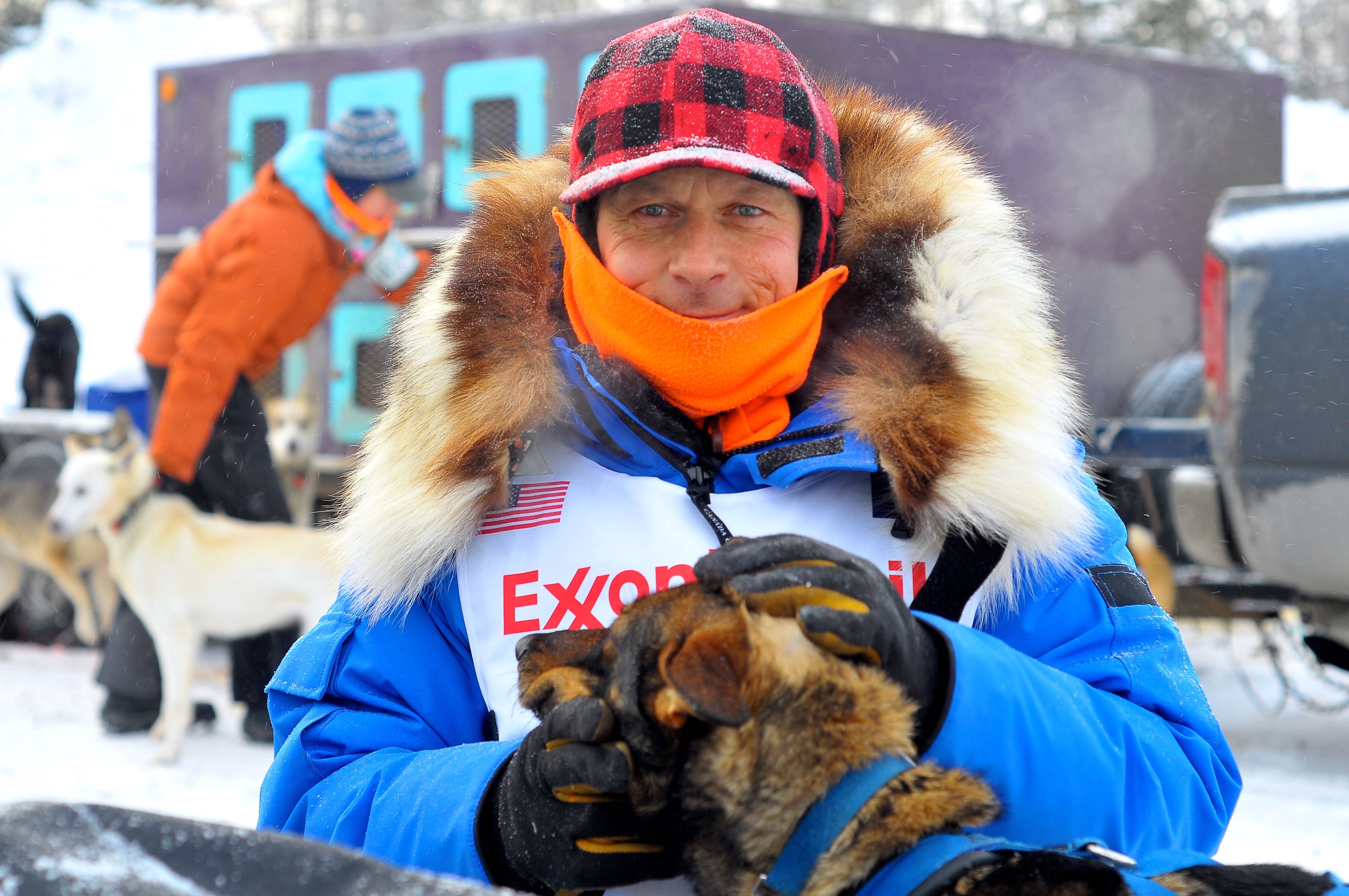 Martin Buser at the Restart in Fairbanks