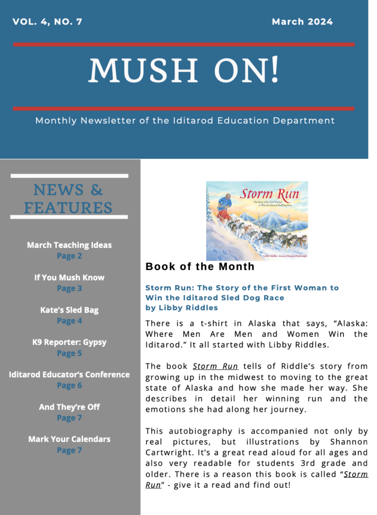 Iditarod EDU Newsletter Iditarod