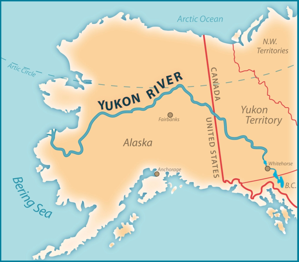 Юкон бассейн какого океана. Река Юкон на карте Северной Америки. Плоскогорье Юкон на карте Северной Америки. Где находится река Юкон на карте Северной Америки. Река Юкон Аляски карта.