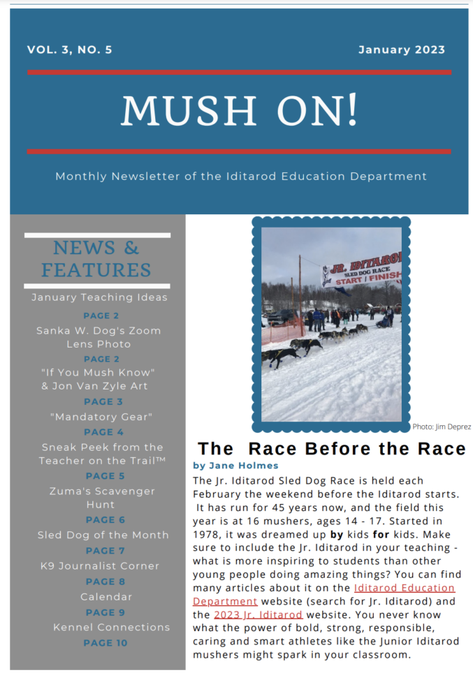 Iditarod EDU Newsletter Iditarod