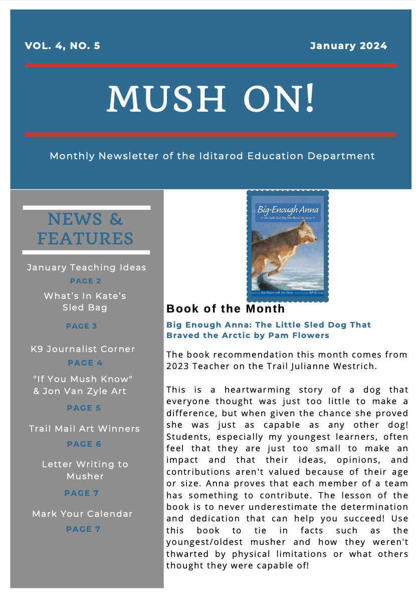 Iditarod EDU Newsletter Iditarod