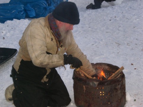 Building a Fire in McGrath